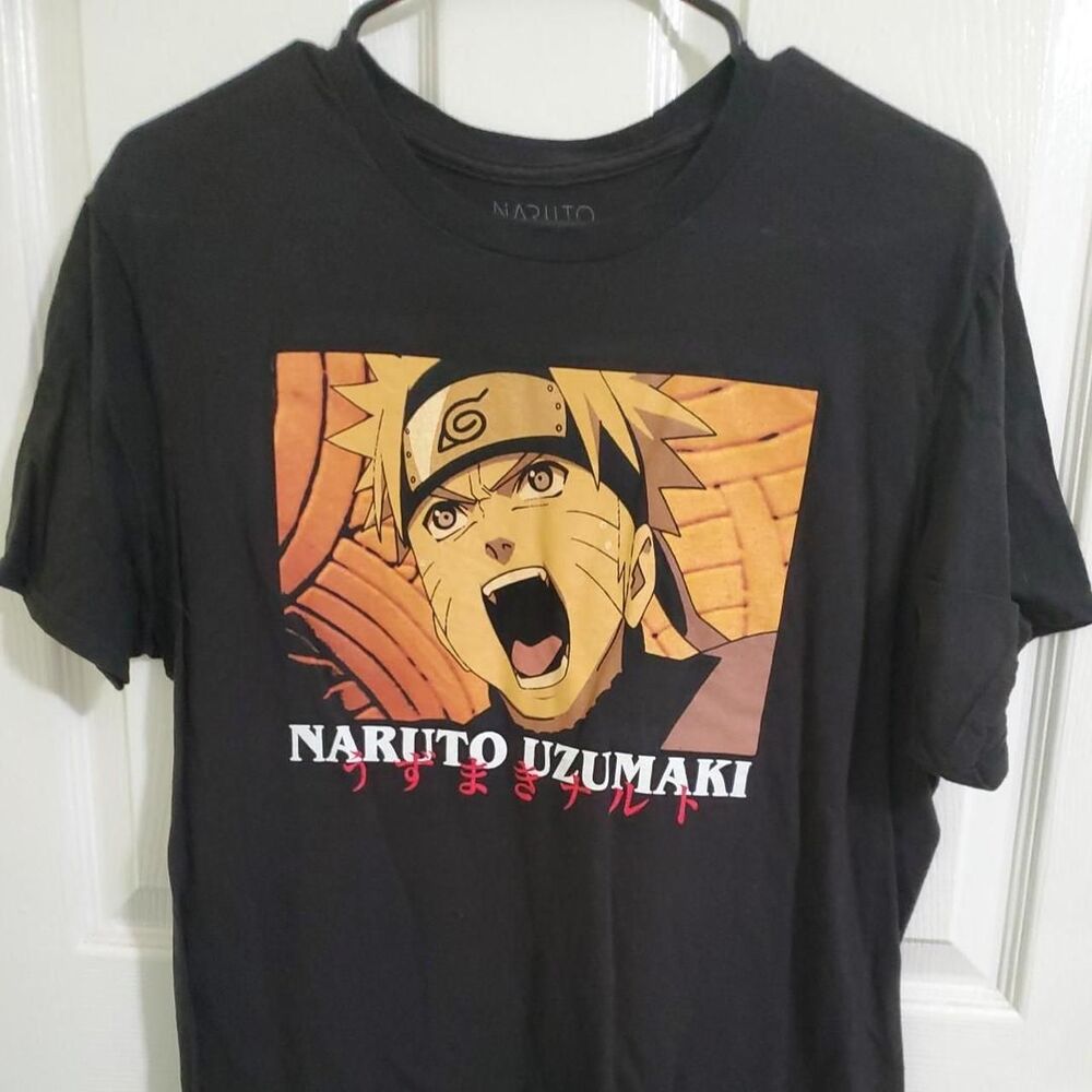 Naruto Uzumaki Shippuden Collection Anime VizMedia Black Short Sleeve Tee L
